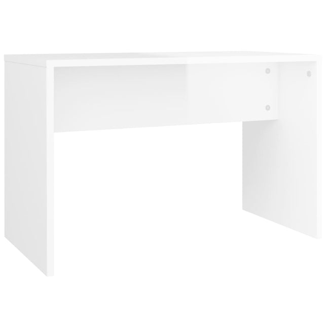 skammel til makeupbord 70x35x45cm konstrueret træ hvid højglans