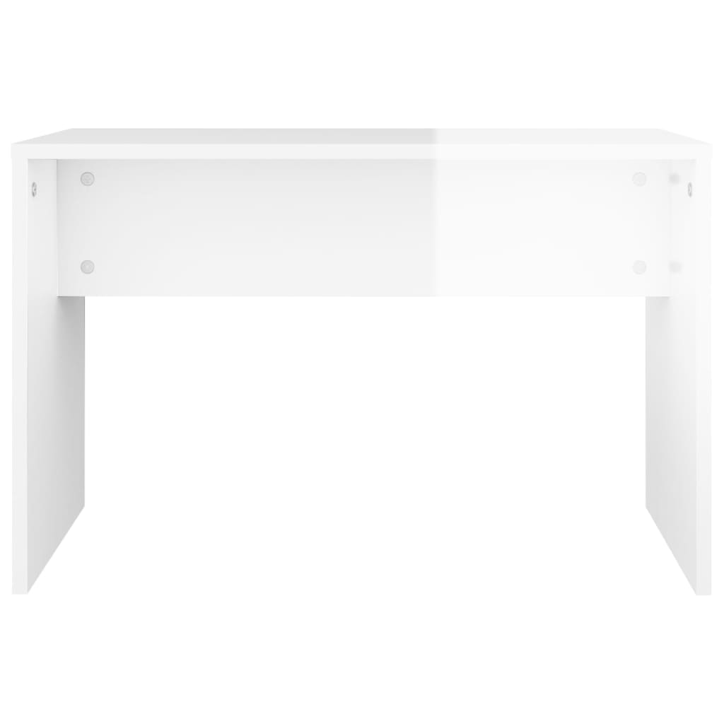 skammel til makeupbord 70x35x45cm konstrueret træ hvid højglans