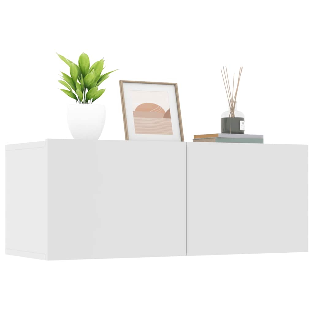 tv-skabe 2 stk. 80x30x30 cm konstrueret træ hvid