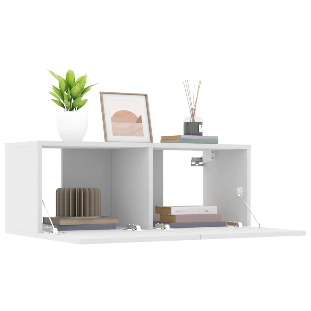 tv-skabe 2 stk. 80x30x30 cm konstrueret træ hvid