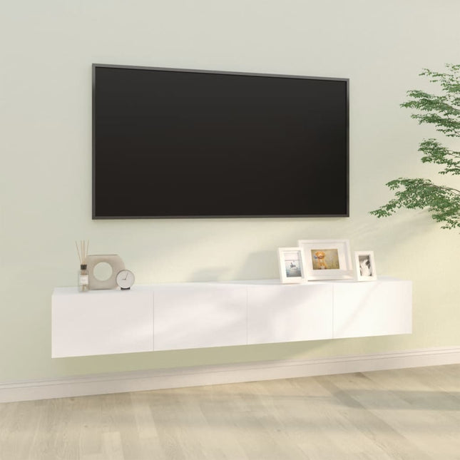 væghængte tv-skabe 2 stk. 100x30x30 cm konstrueret træ hvid