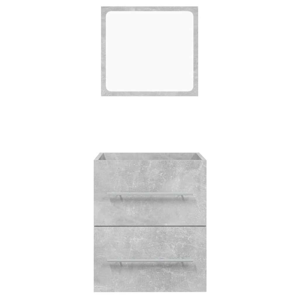 badeværelsesskab + spejl 41x38,5x48 cm konstrueret træ betongrå