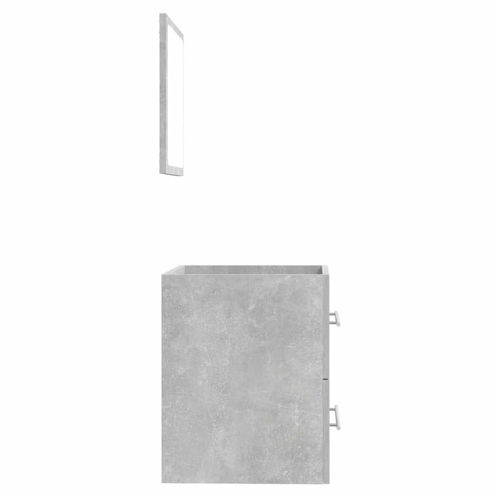 badeværelsesskab + spejl 41x38,5x48 cm konstrueret træ betongrå