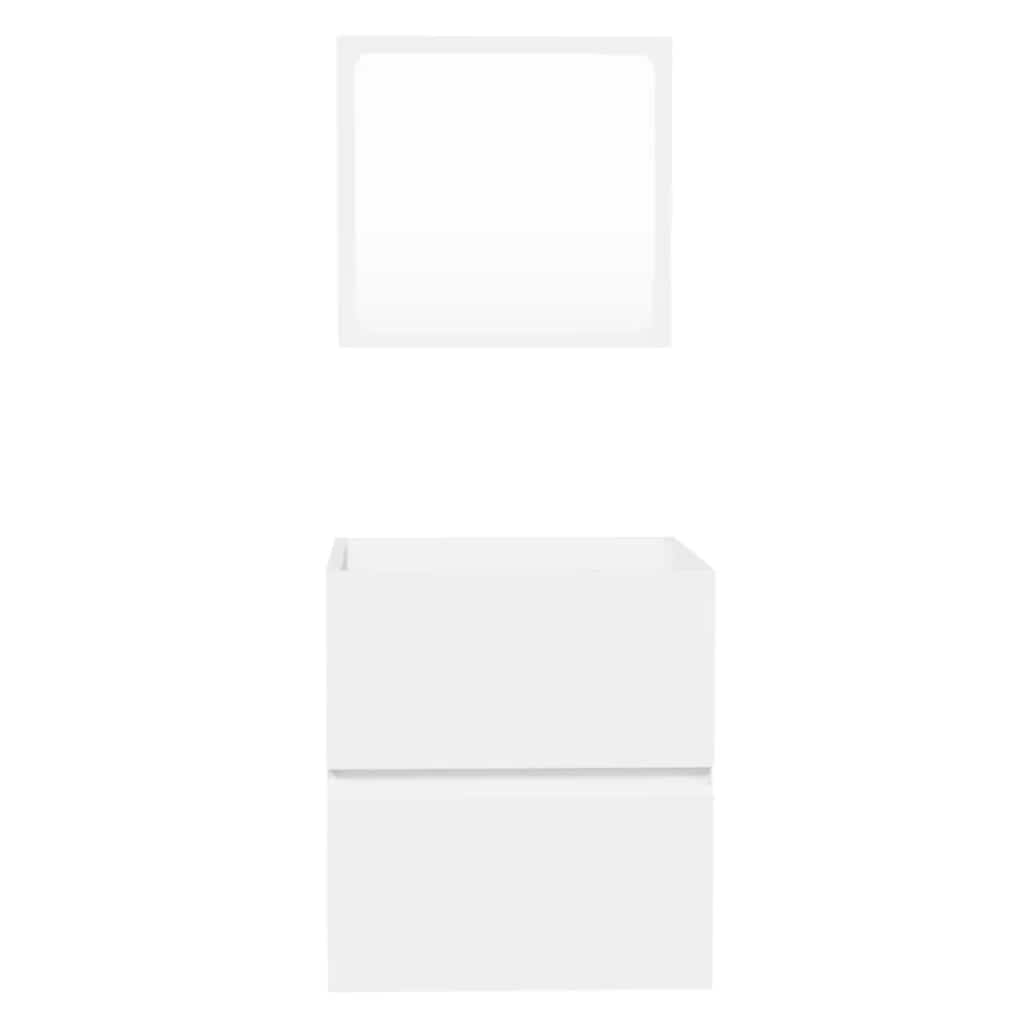 badeværelsesskab med spejl konstrueret træ hvid