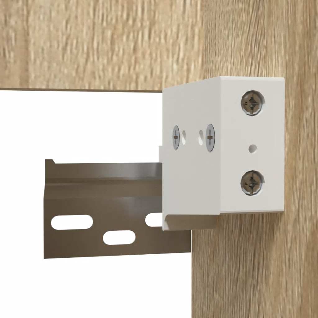 badeværelsesskab med spejl konstrueret træ sonoma-eg