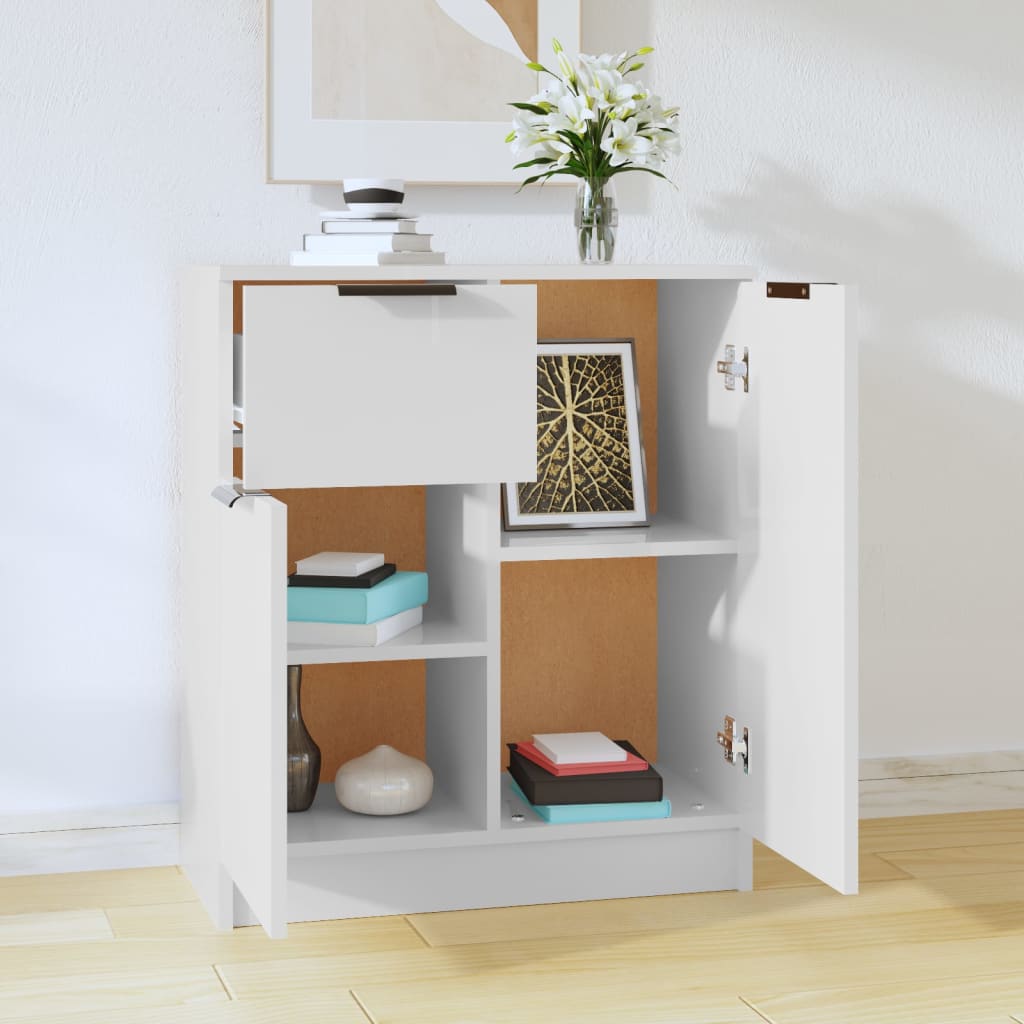 skænk 60x30x70 cm konstrueret træ hvid