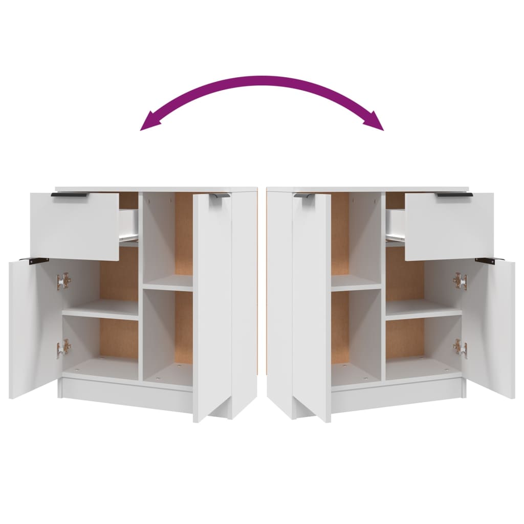 skænk 60x30x70 cm konstrueret træ hvid