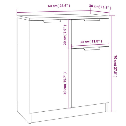 skænk 60x30x70 cm konstrueret træ betongrå