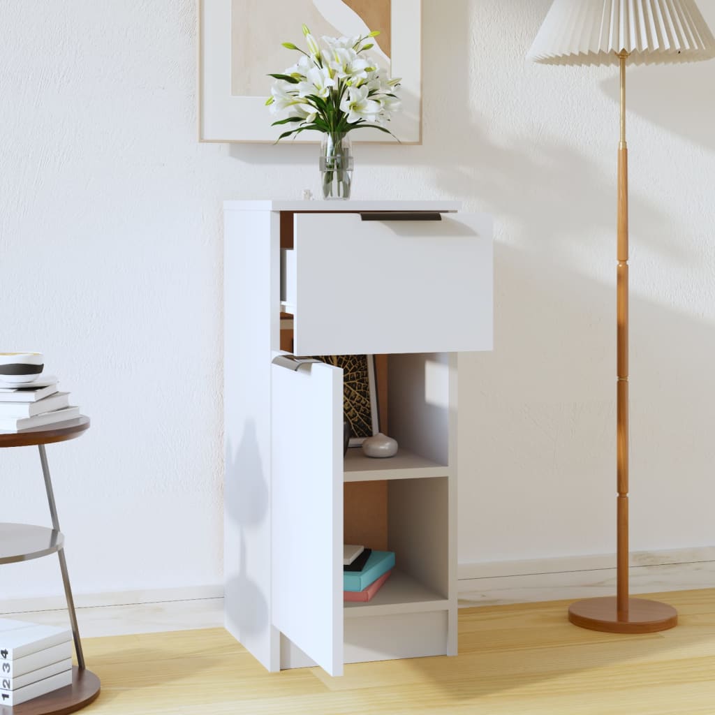 skænk 30x30x70 cm konstrueret træ hvid