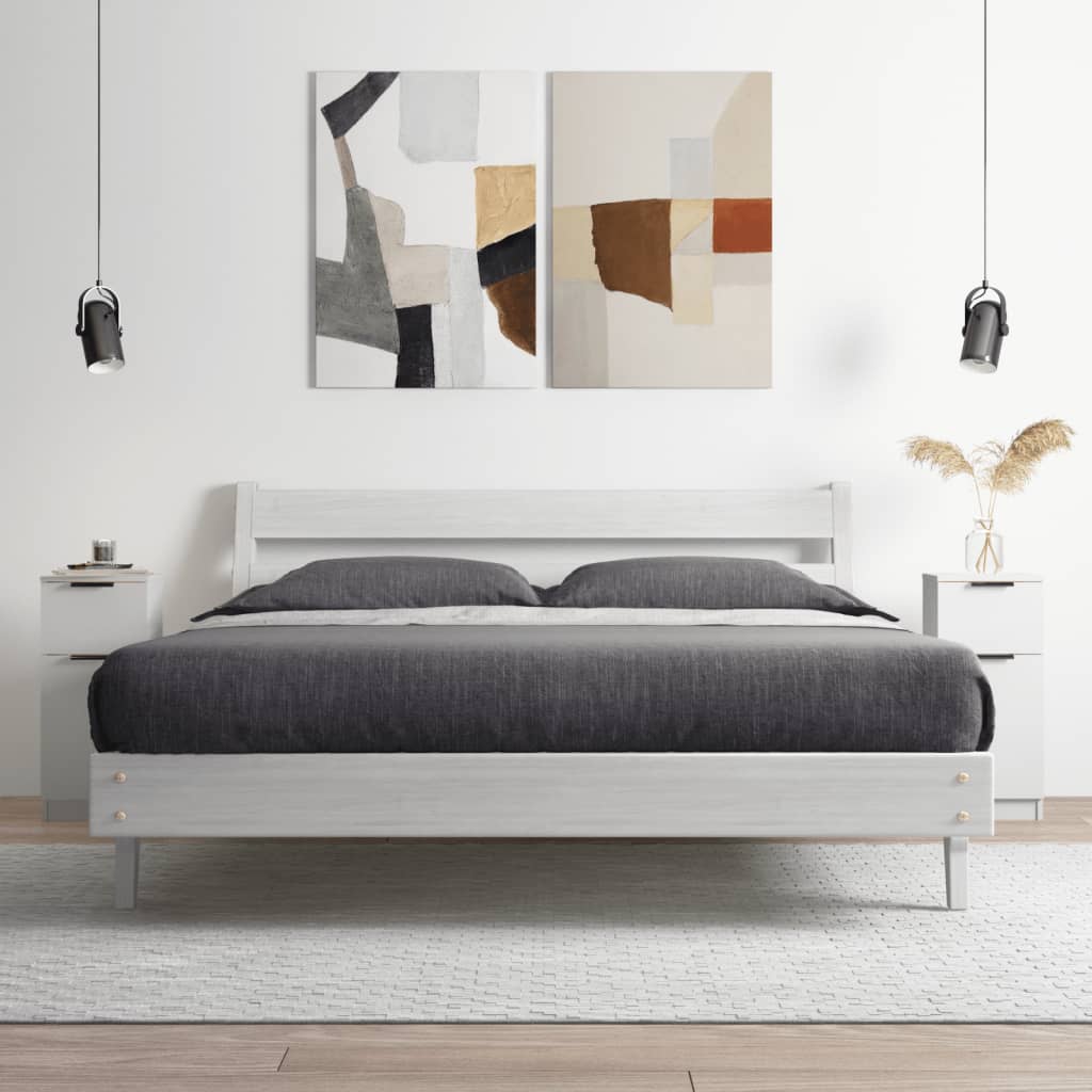 skænke 2 stk. 30x30x70 cm konstrueret træ hvid