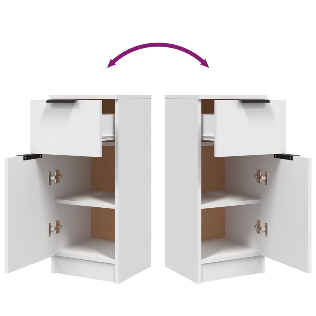 skænke 2 stk. 30x30x70 cm konstrueret træ hvid