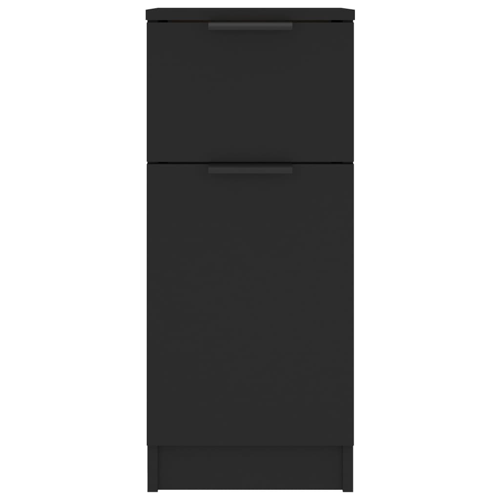 skænke 2 stk. 30x30x70 cm konstrueret træ sort