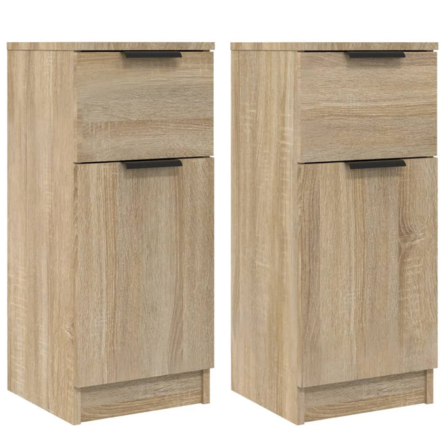 skænke 2 stk. 30x30x70 cm konstrueret træ sonoma-eg