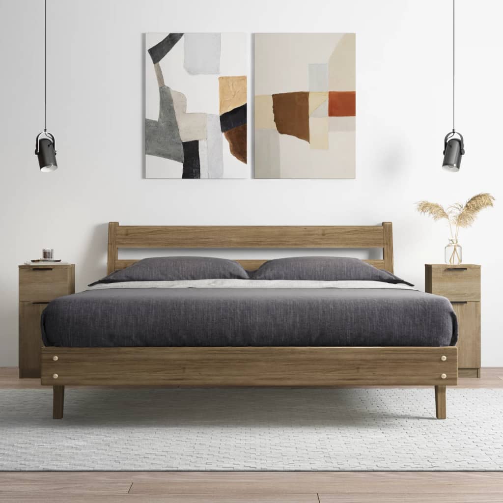 skænke 2 stk. 30x30x70 cm konstrueret træ sonoma-eg