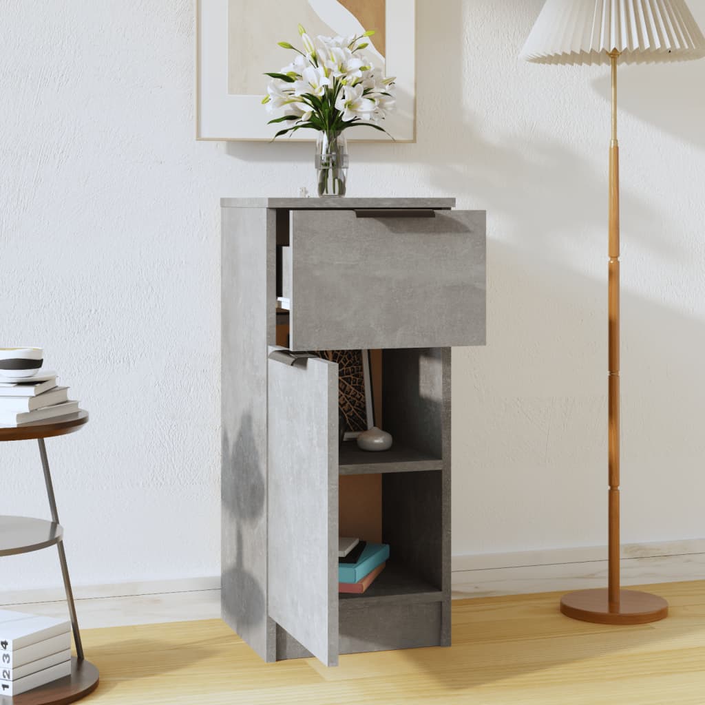 skænk 30x30x70 cm konstrueret træ betongrå