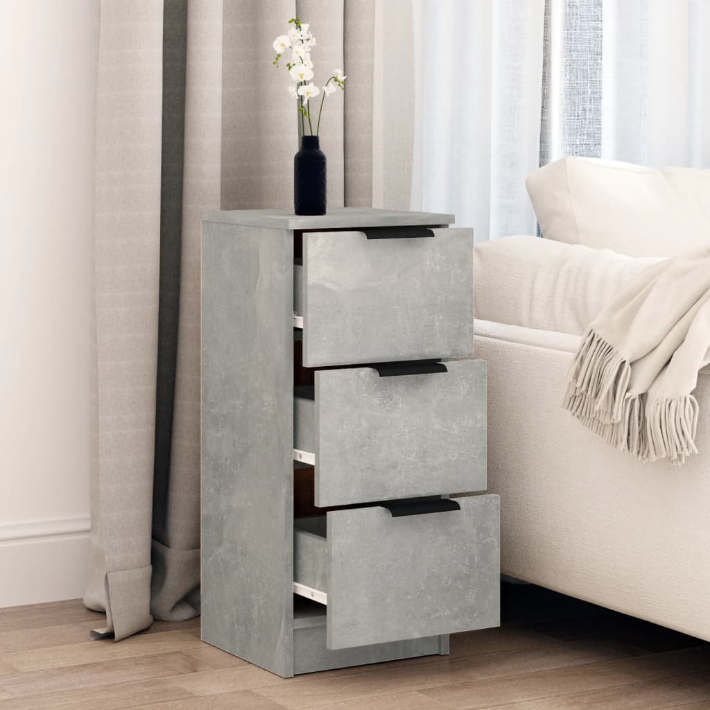 skænk 30x30x70 cm konstrueret træ betongrå