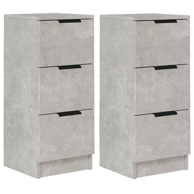 skænke 2 stk. 30x30x70 cm konstrueret træ betongrå