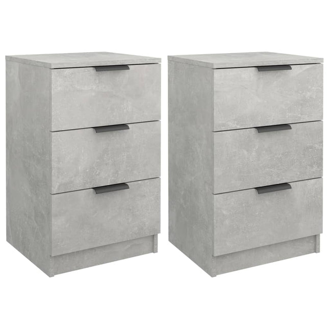 sengebord 40x36x65 cm 2 stk. betongrå