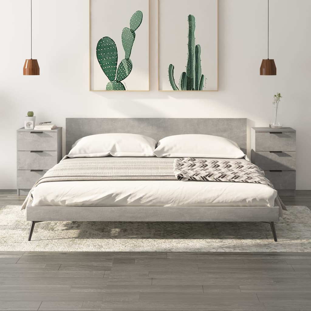 sengebord 40x36x65 cm 2 stk. betongrå