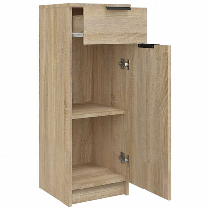 badeværelsesskab 32x33,5x90 cm konstrueret træ sonoma-eg