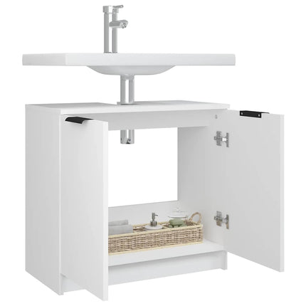 badeværelsesskab 64,5x33,5x59 cm konstrueret træ hvid