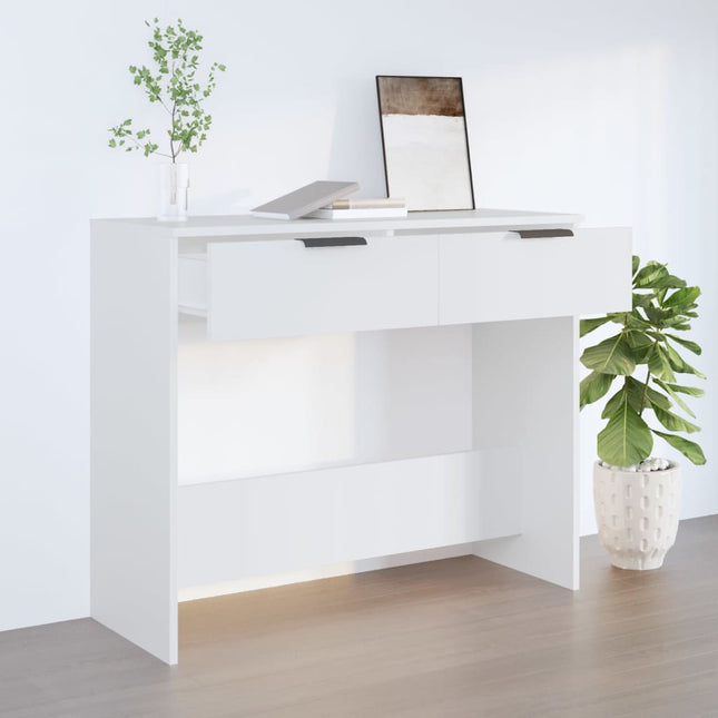 konsolbord 90x36x75 cm konstrueret træ hvid