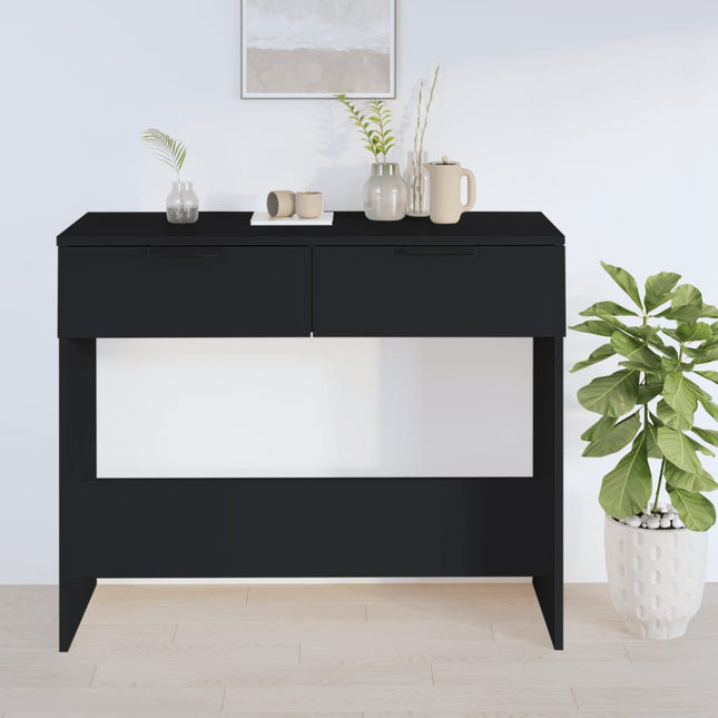 konsolbord 90x36x75 cm konstrueret træ sort