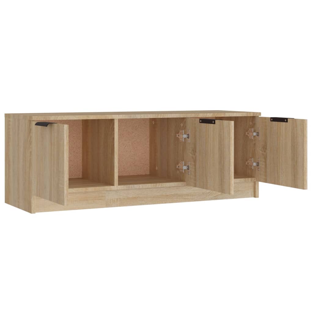 tv-bord 102x35x36,5 cm konstrueret træ sonoma-eg