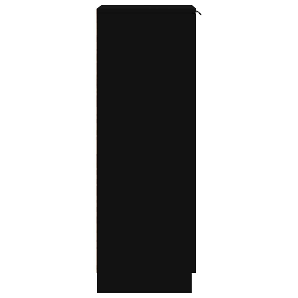 skoskab 30x35x100 cm konstrueret træ sort