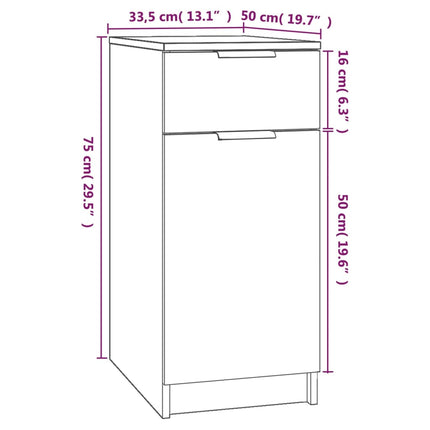 skrivebord 33,5x50x75 cm konstrueret træ hvid