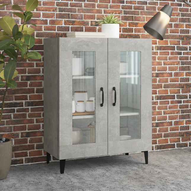 skænk 69,5x34x90 cm konstrueret træ betongrå