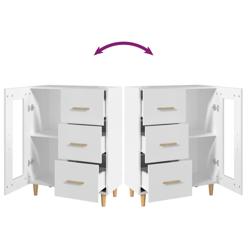 skænk 69,5x34x90 cm konstrueret træ hvid