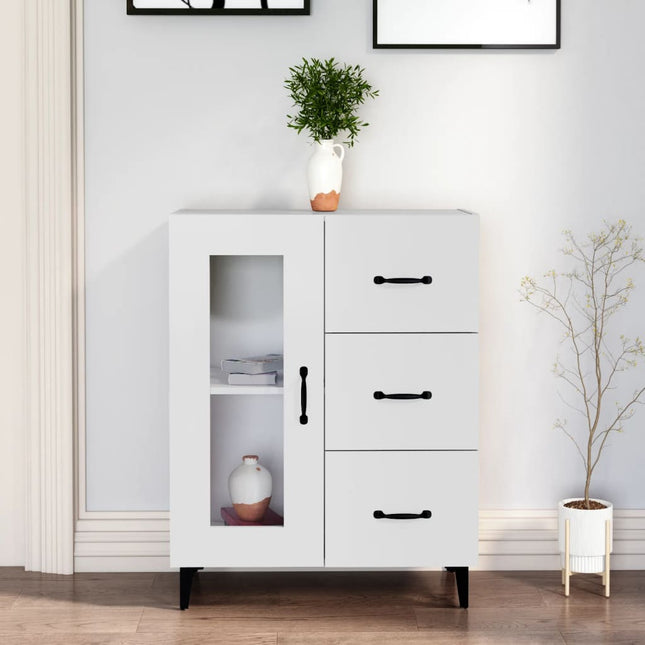 skænk 69,5x34x90 cm konstrueret træ hvid