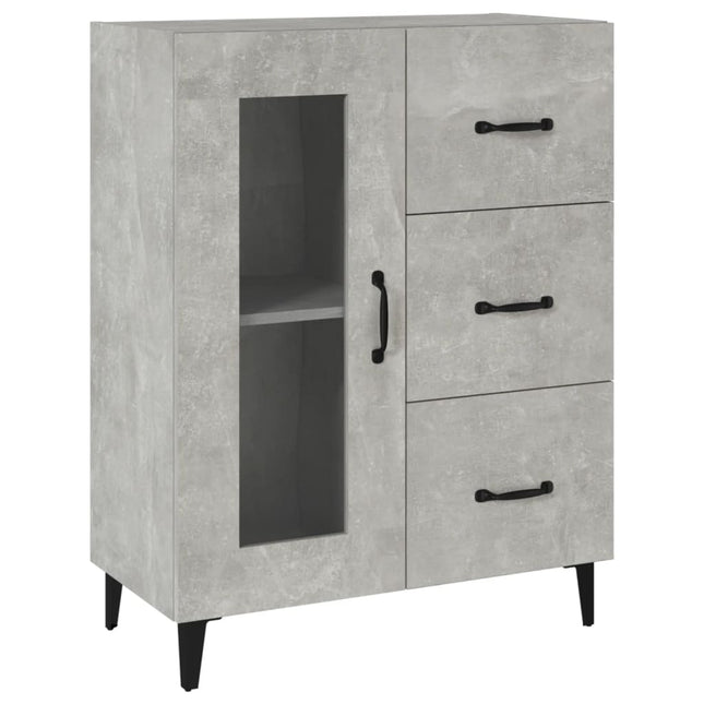 skænk 69,5x34x90 cm konstrueret træ betongrå