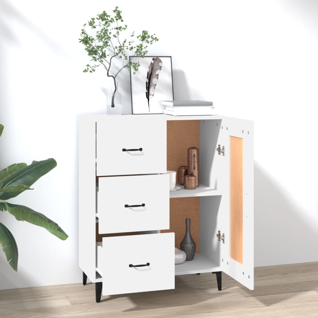 skænk 69,5x34x90 cm konstrueret træ hvid