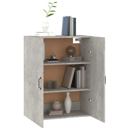 vægskab 69,5x34x90 cm konstrueret træ betongrå