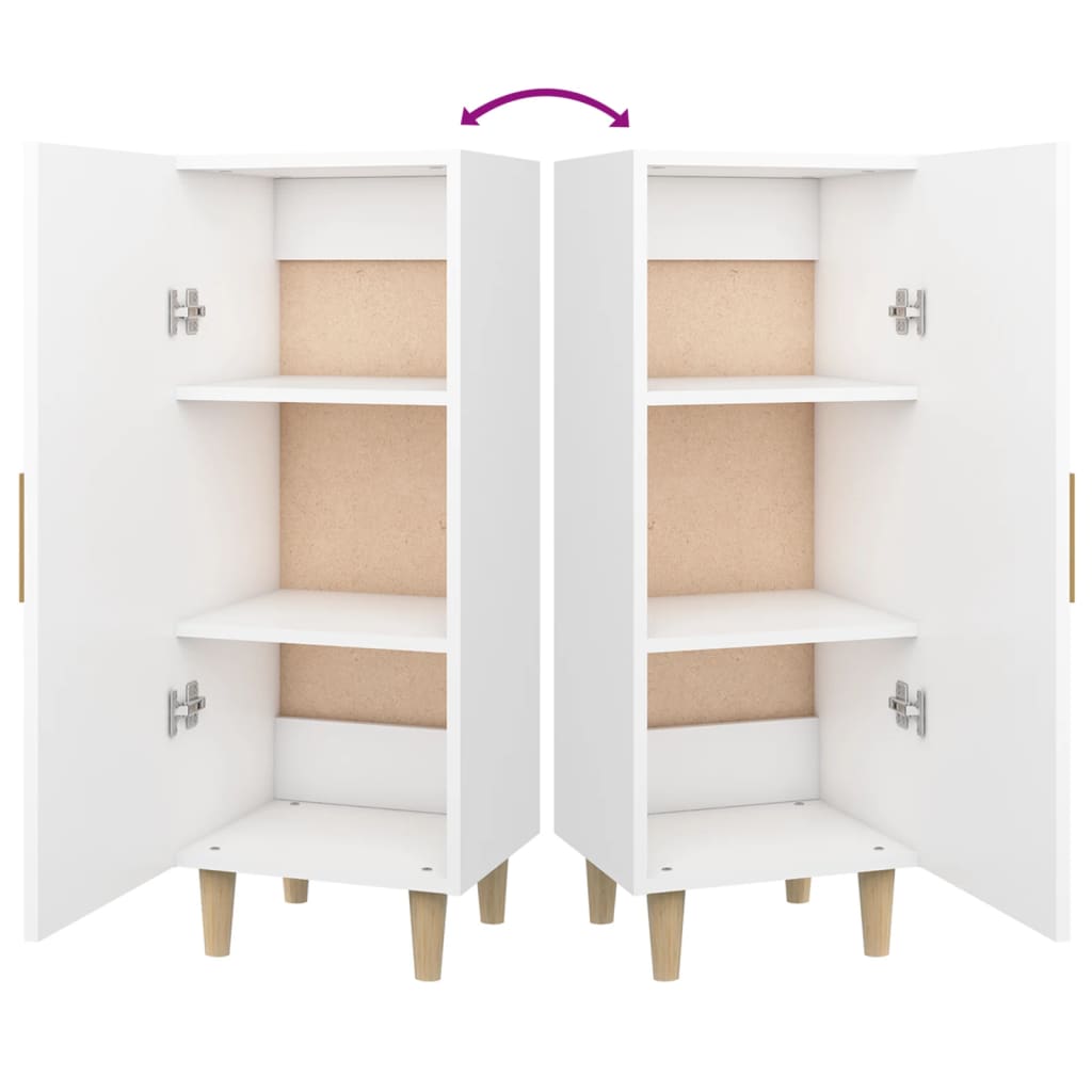 skænk 34,5x34x90 cm konstrueret træ hvid