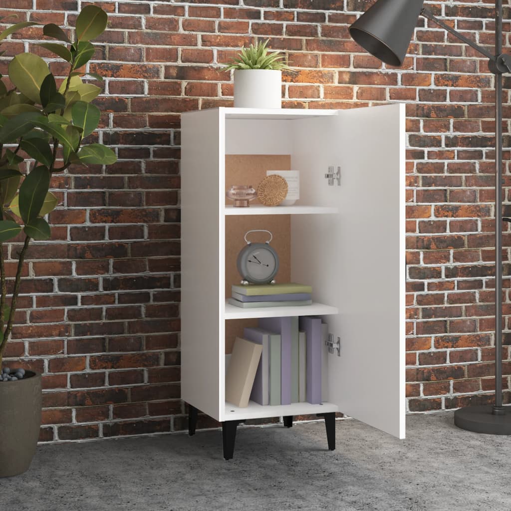 skænk 34,5x34x90 cm konstrueret træ hvid