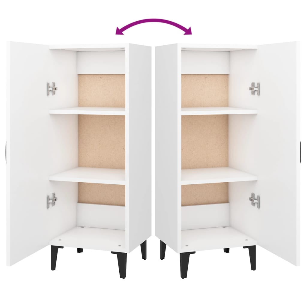 skænk 34,5x34x90 cm konstrueret træ hvid