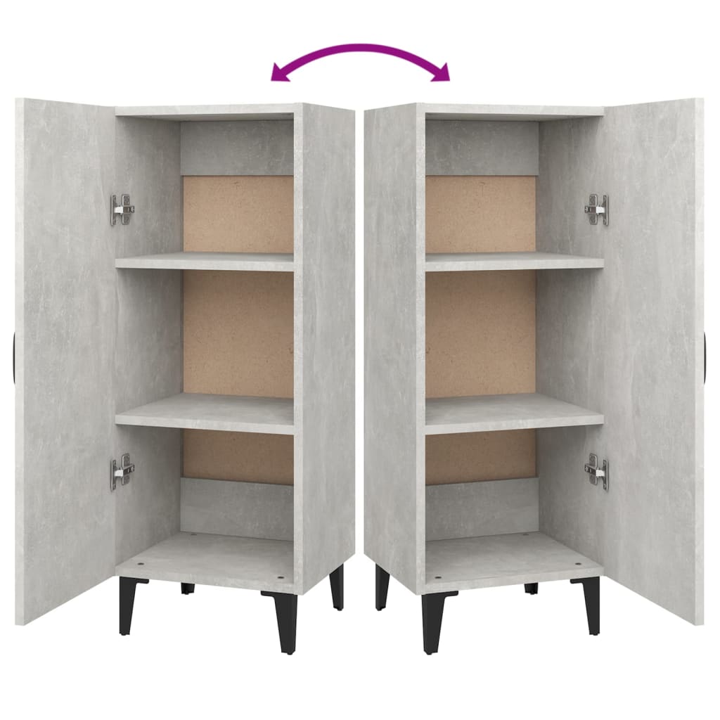 skænk 34,5x34x90 cm konstrueret træ betongrå