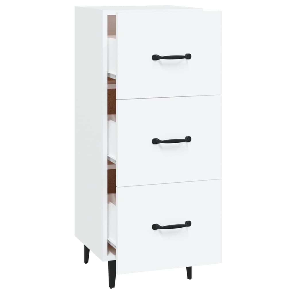 skænk 34,5x34x90 cm konstrueret træ hvid