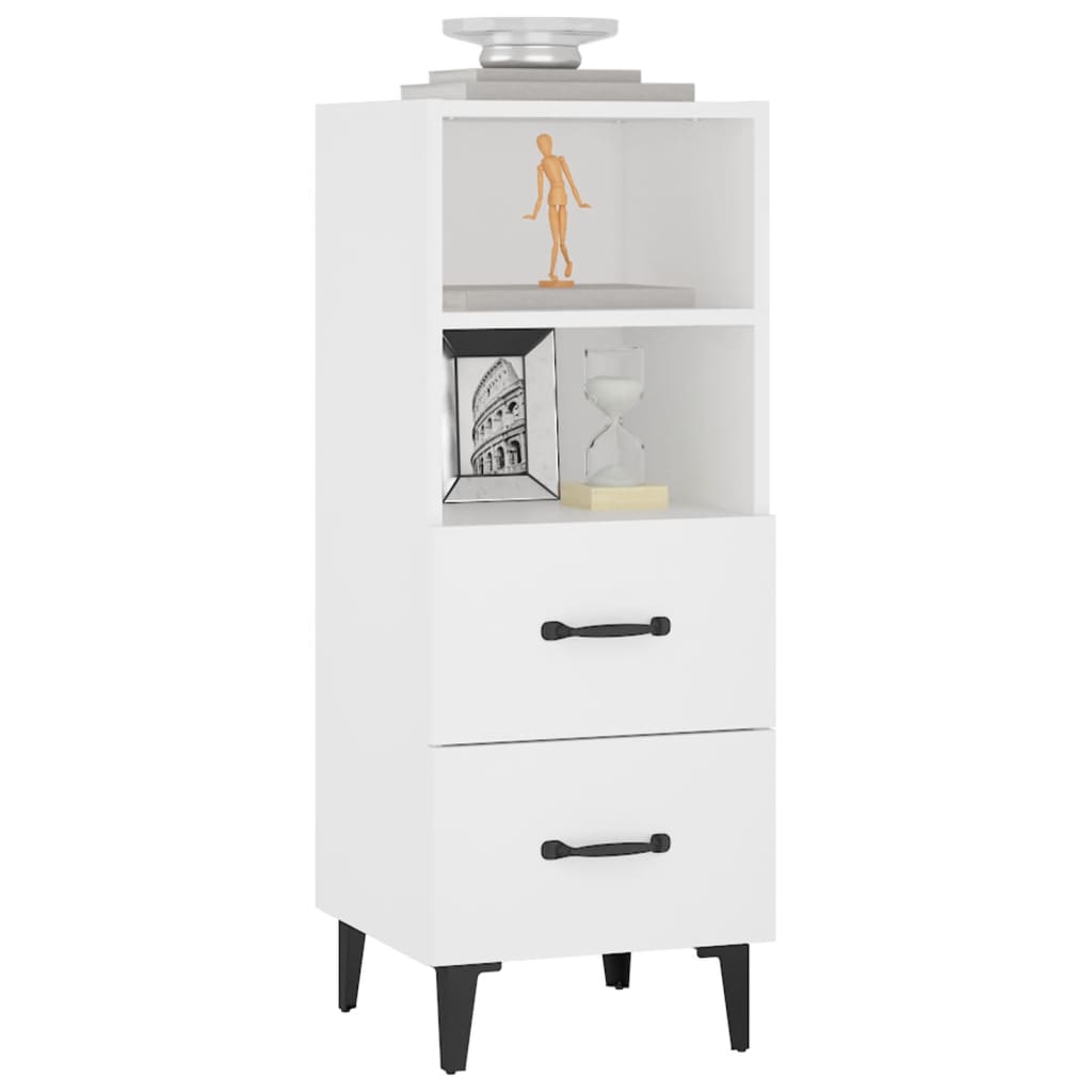 skænk 34,5x34x90 cm konstrueret træ hvid