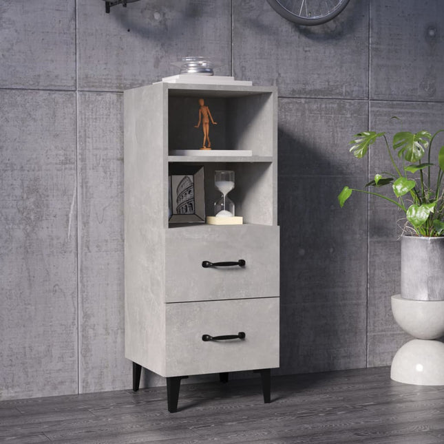 skænk 34,5x34x90 cm konstrueret træ betongrå