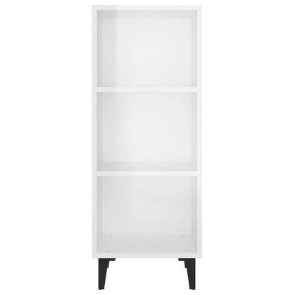 skænk 34,5x32,5x90 cm konstrueret træ hvid højglans