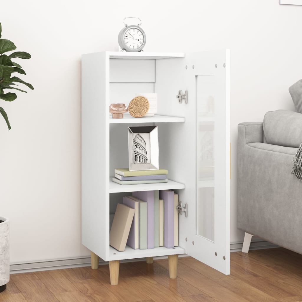 skænk 34,5x34x90 cm konstrueret træ hvid