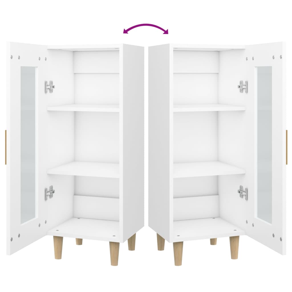 skænk 34,5x34x90 cm konstrueret træ hvid