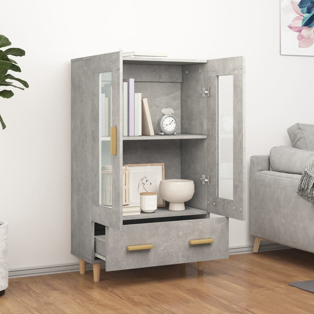 skab 70x31x115 cm konstrueret træ betongrå