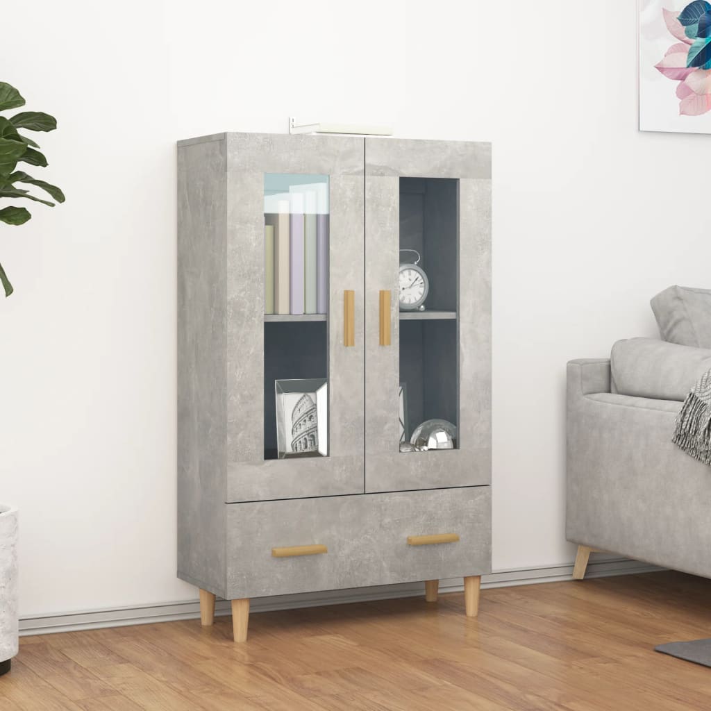 skab 70x31x115 cm konstrueret træ betongrå