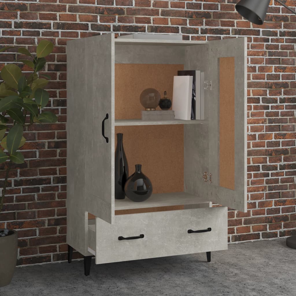 skab 70x31x115 cm konstrueret træ betongrå