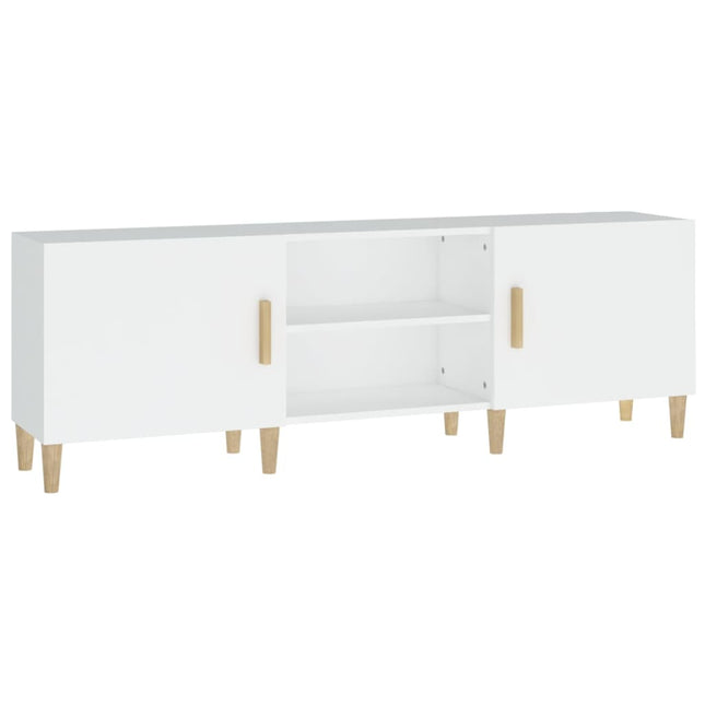 tv-bord 150x30x50 cm konstrueret træ hvid